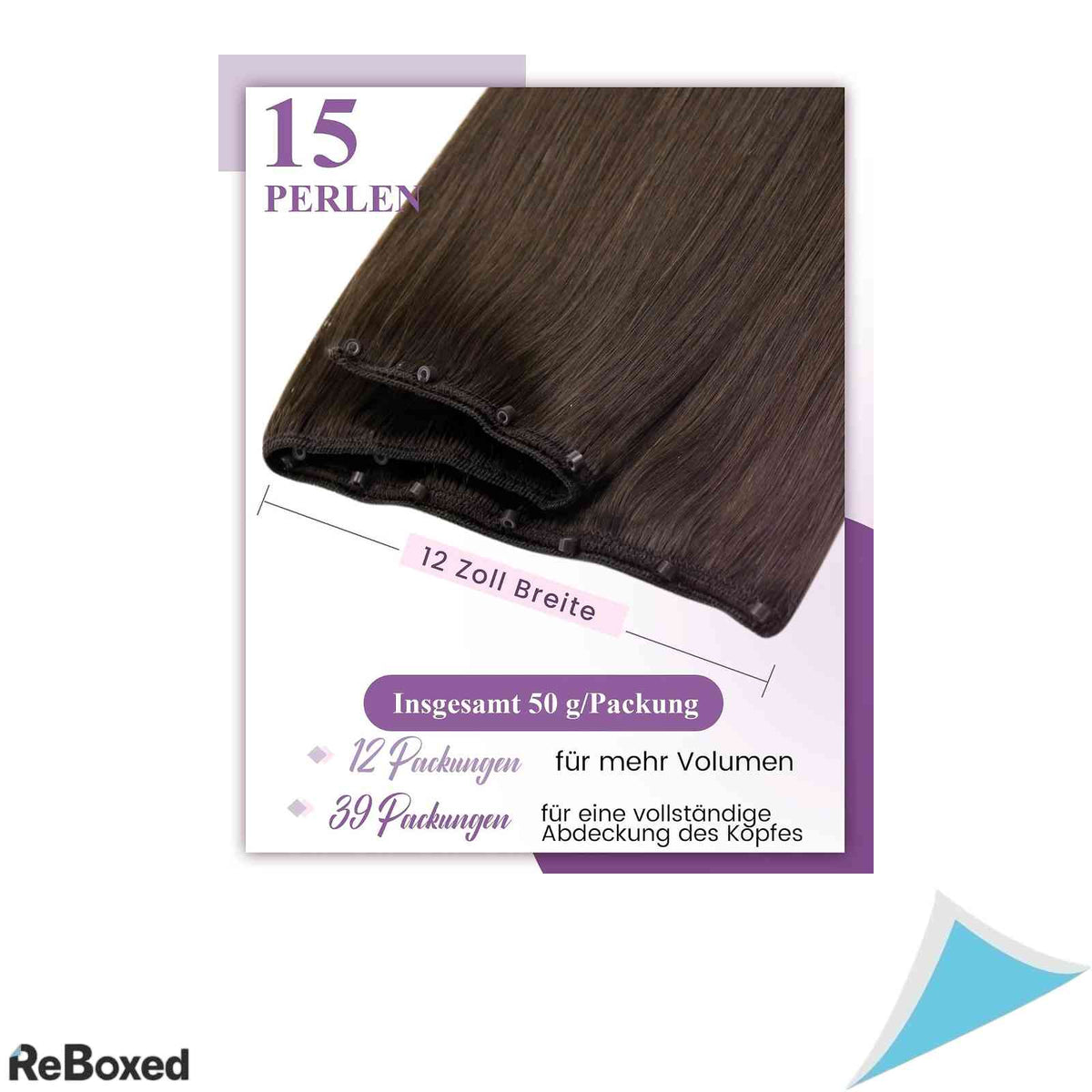 LaaVoo Extensii de Par Natural Micro Weft Remy 40cm 50g Latime 30cm Saten #4