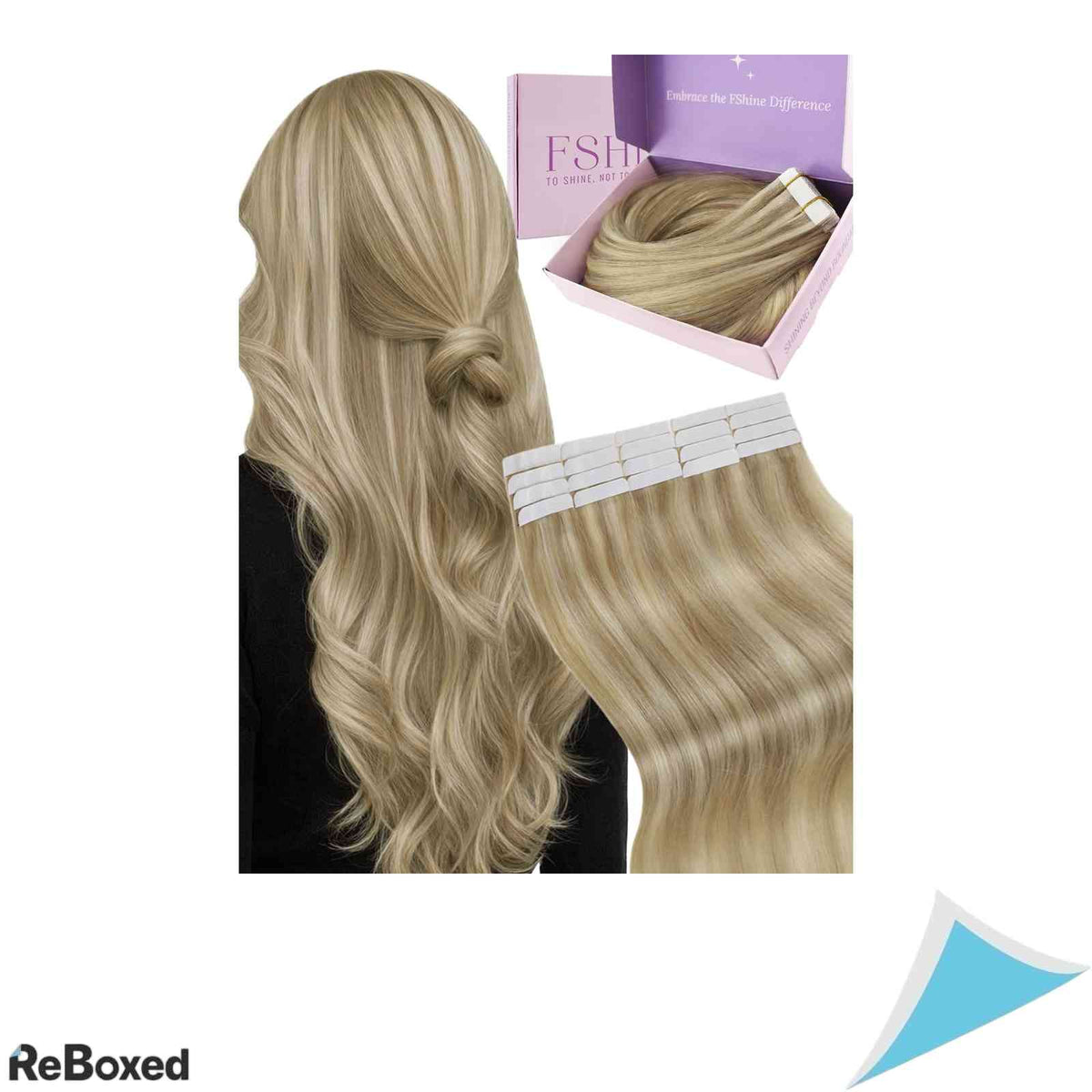 Fshine Extensii de Par Natural Tape-In Remy 30cm 30g 20 Piese Blond Auriu cu Blond Mediu #16P22