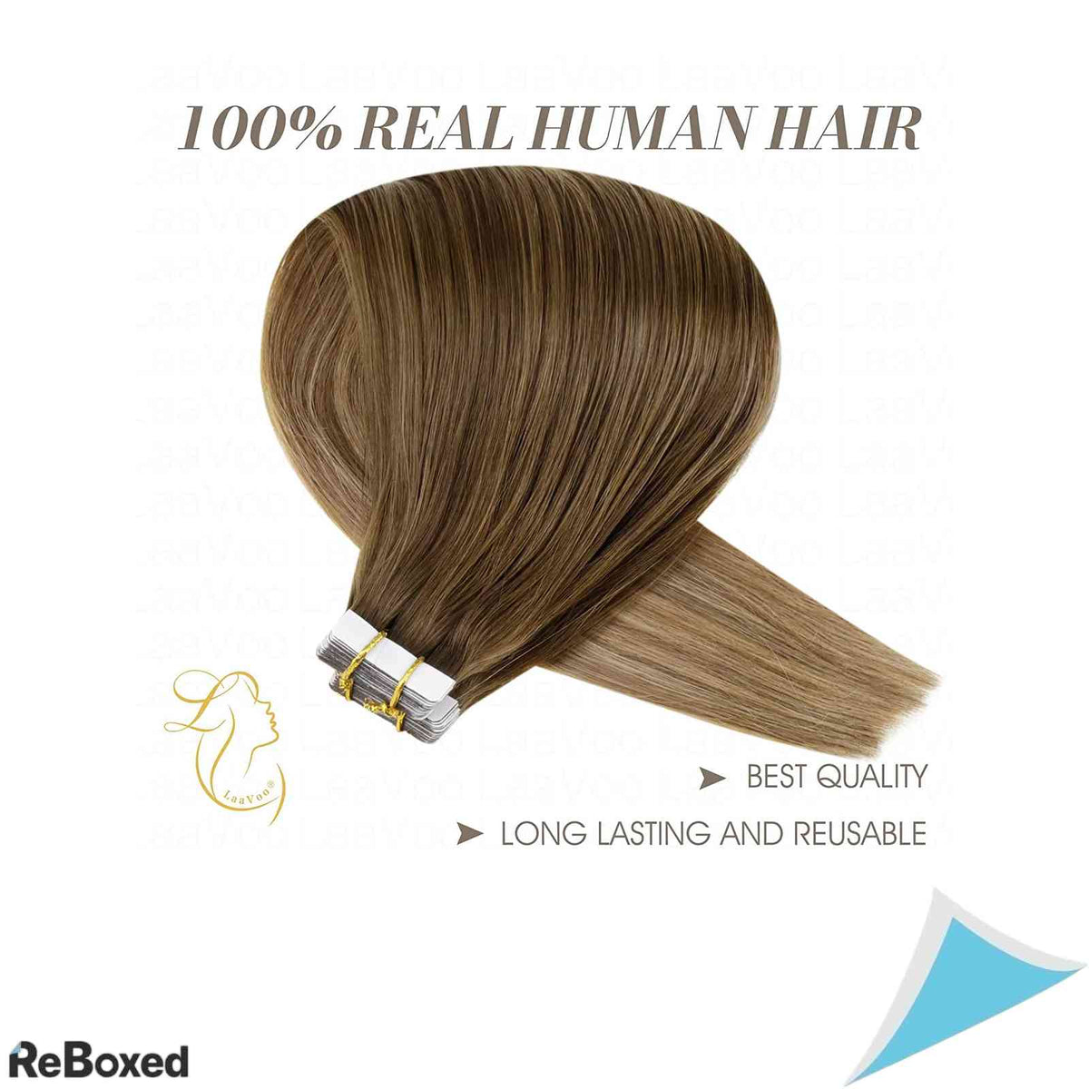 LaaVoo Extensii de Par Natural Tape-In Balayage Ombre Remy 20 Piese 50g