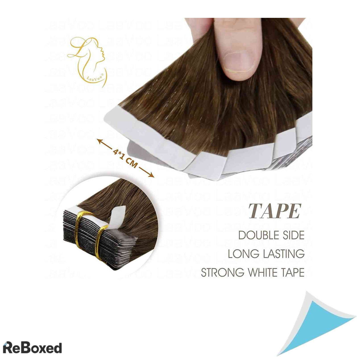 LaaVoo Extensii de Par Natural Tape-In Balayage Ombre Remy 20 Piese 50g