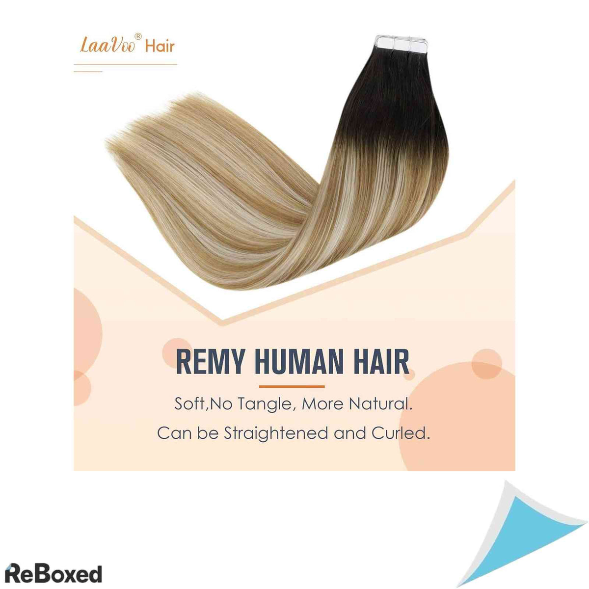 LaaVoo Extensii de Par Natural Tape-In Balayage Ombre Remy 20 Piese 50g