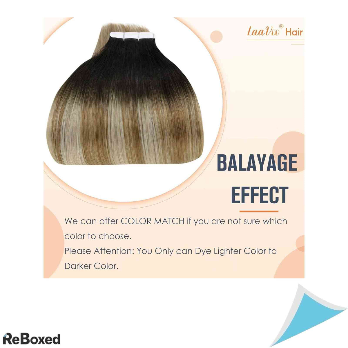 LaaVoo Extensii de Par Natural Tape-In Balayage Ombre Remy 20 Piese 50g