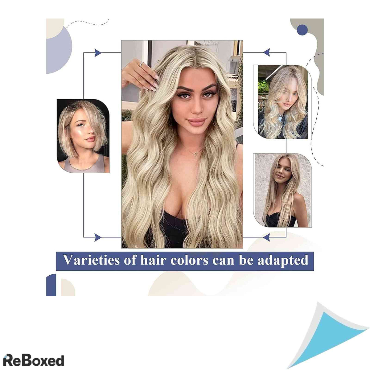 LaaVoo Extensii de Par Natural Tape-In Remy 35cm 50g 20 Piese Blond Cenusiu cu Suvite Blond Deschis