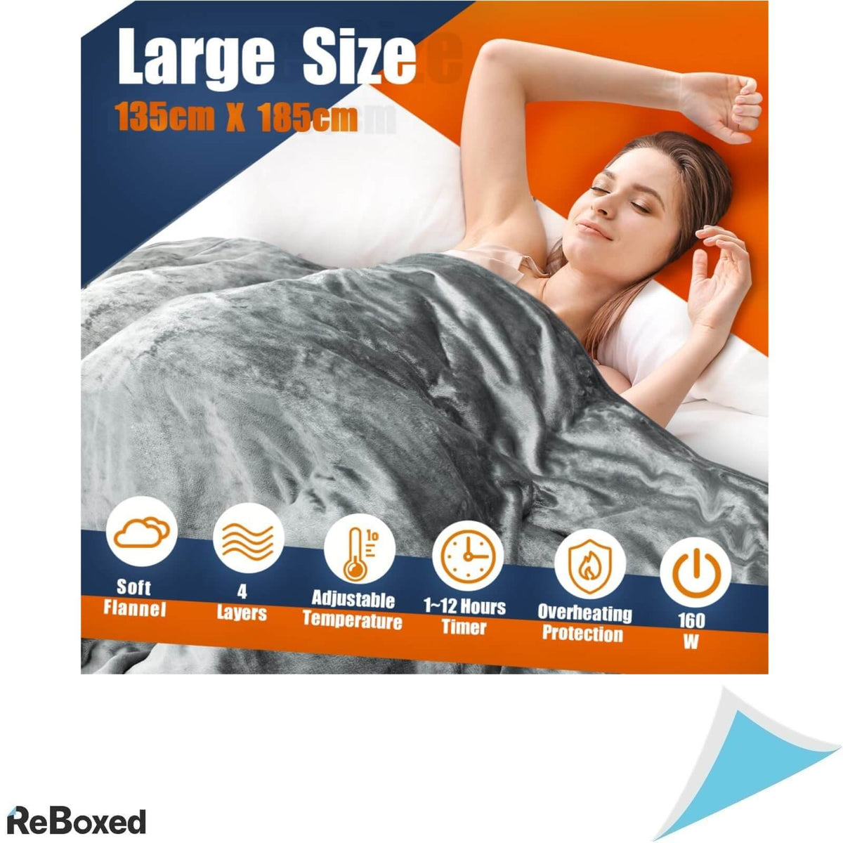 Flaremore Patura Electrica 135x185cm 6 Niveluri de Temperatura