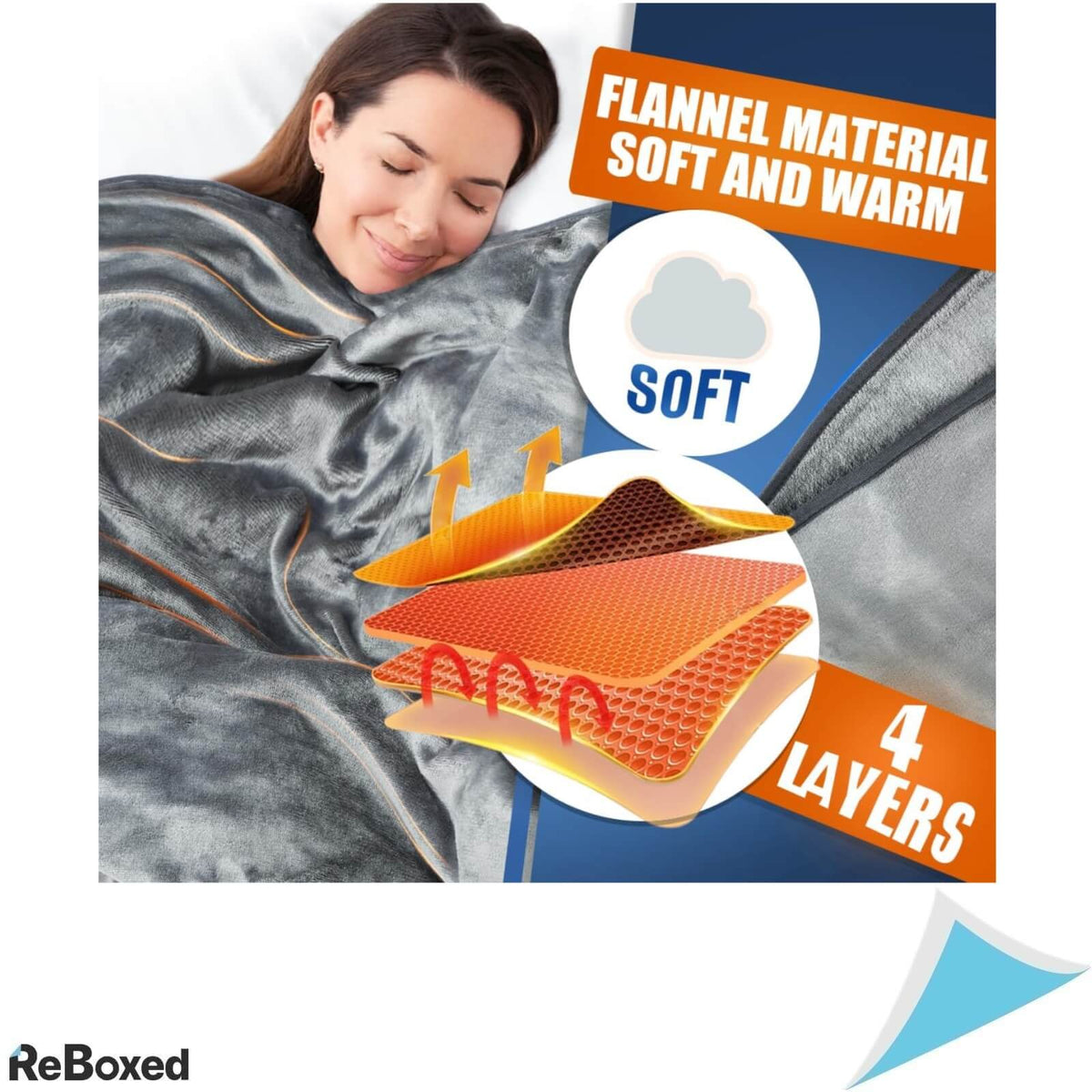 Flaremore Patura Electrica 135x185cm 6 Niveluri de Temperatura