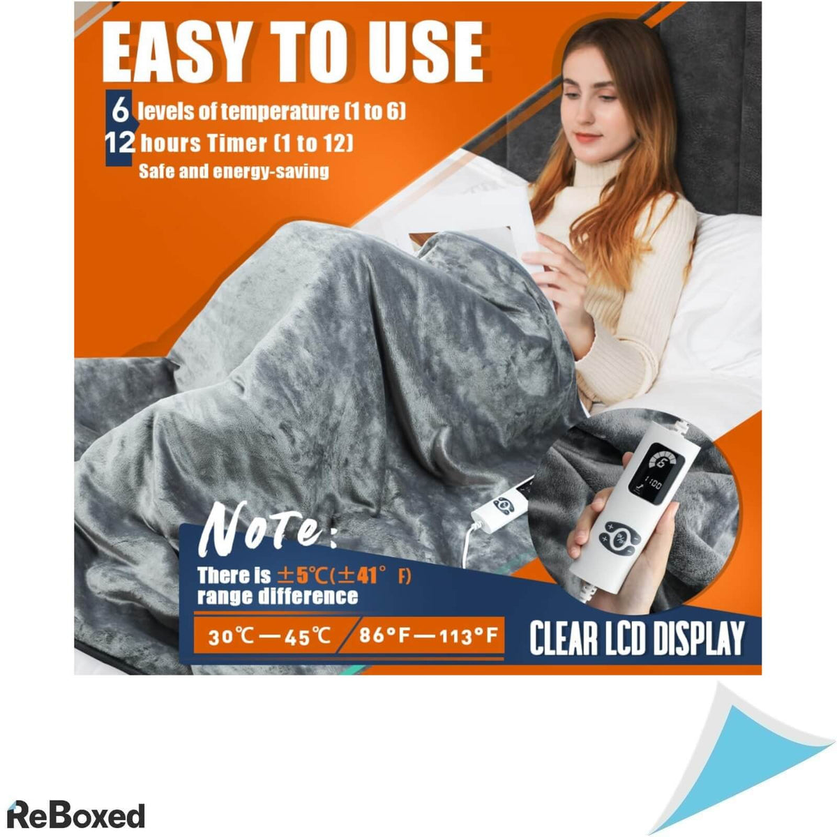 Flaremore Patura Electrica 135x185cm 6 Niveluri de Temperatura