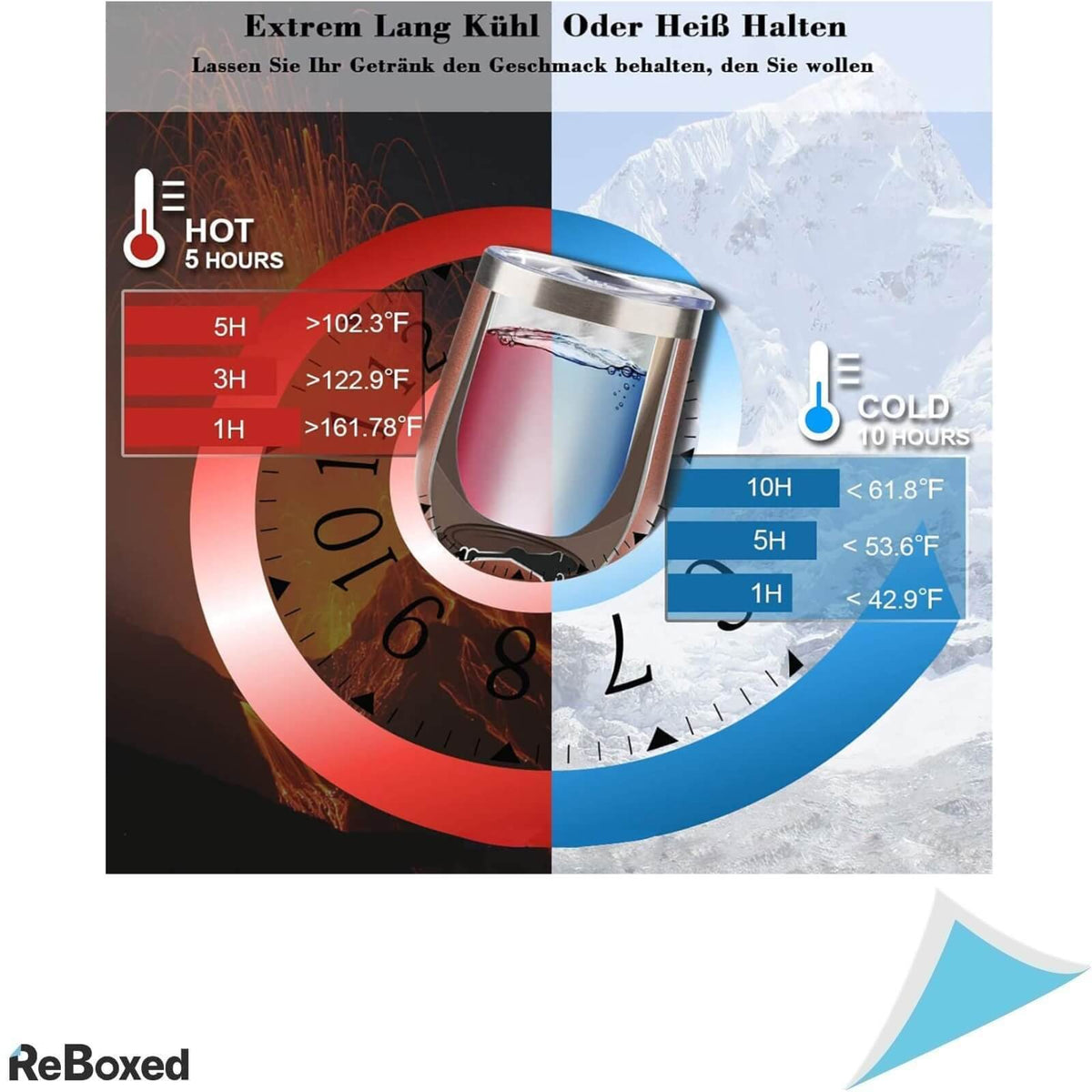 FloweryOcean Pahare pentru Vin din Otel Inoxidabil 350ml