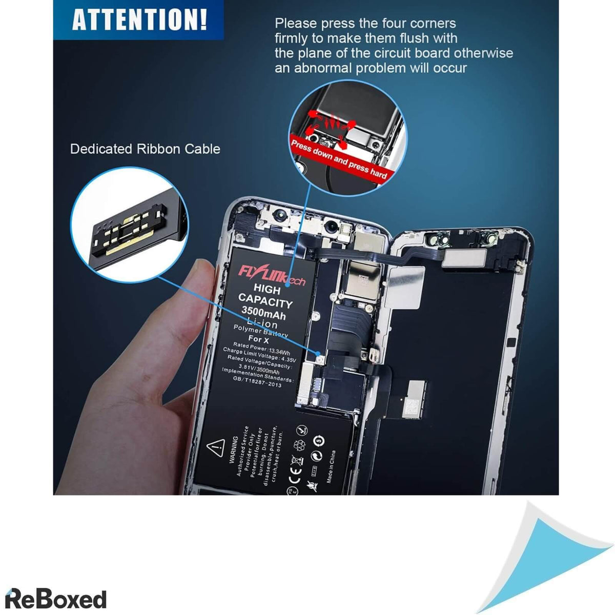 FlylinkTech Baterie Li-Ion OEM compatibila Apple Iphone-X 3500mAh