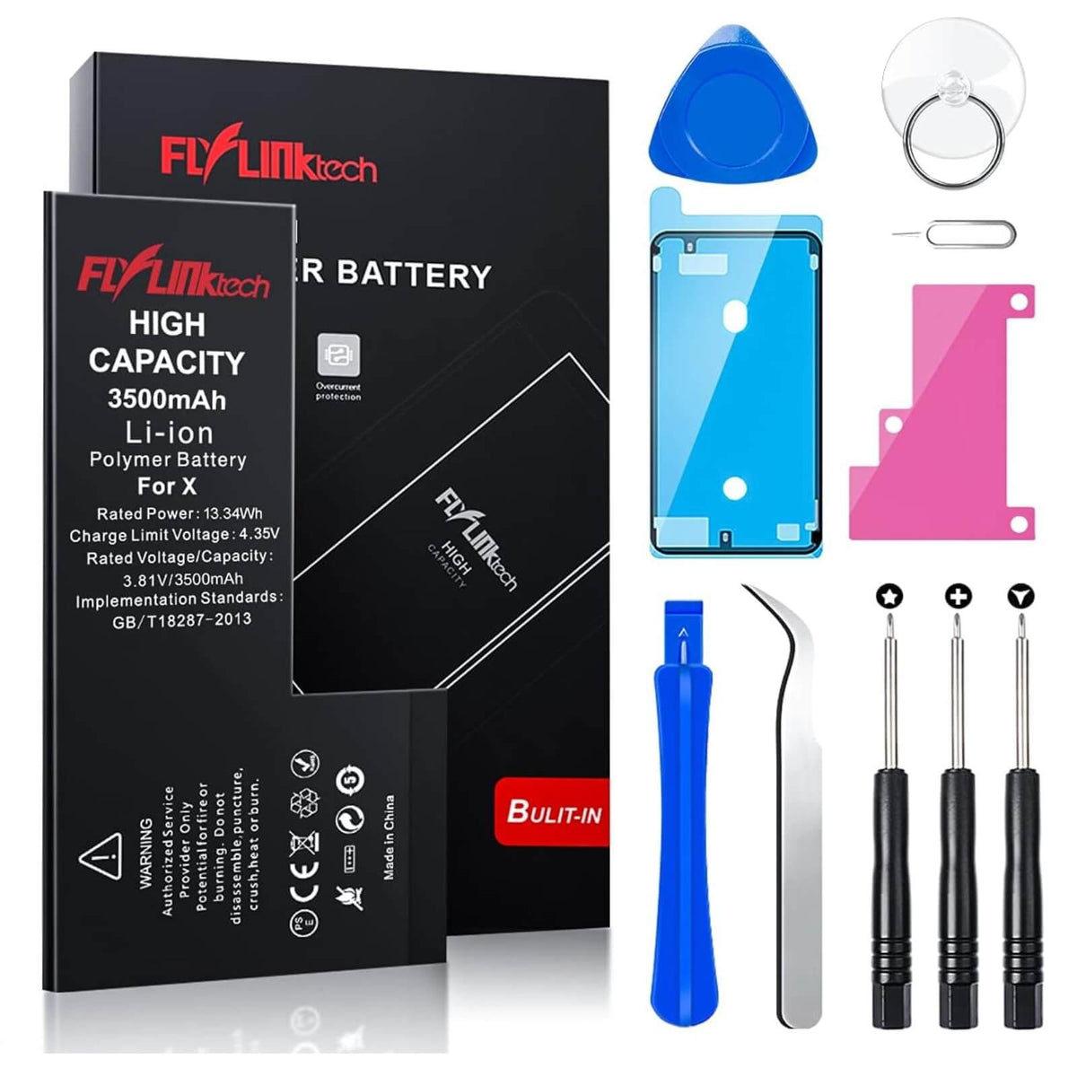FlylinkTech Baterie Li-Ion OEM compatibila Apple Iphone-X 3500mAh