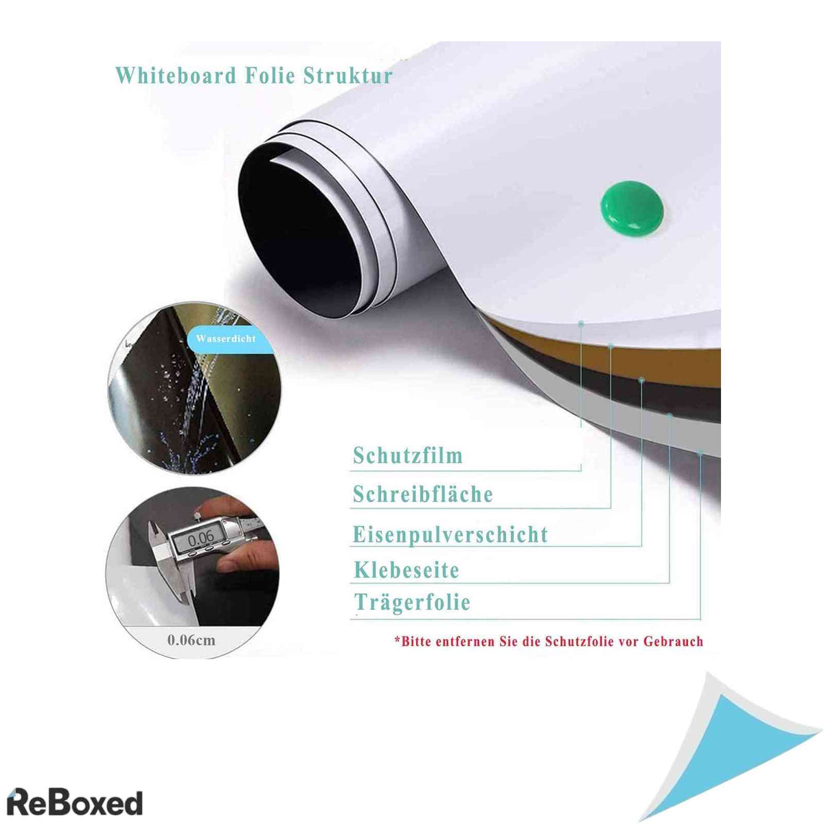Folie Whiteboard Magnetica si Autoadeziva LYZZXI, 40 x 60 cm