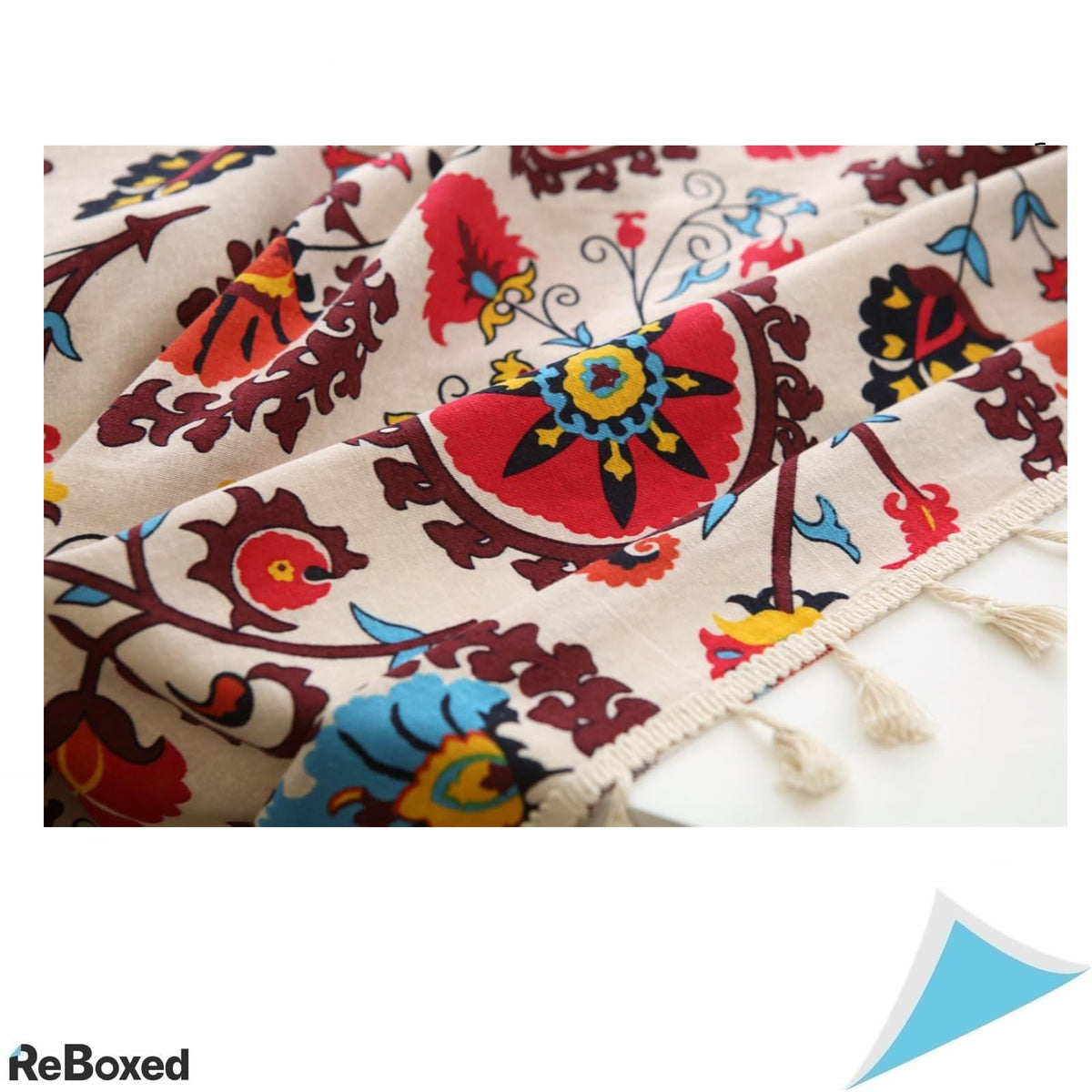 Freyamy Perdele Boho cu Flori, Set 2 Bucati, 260 x 150 cm