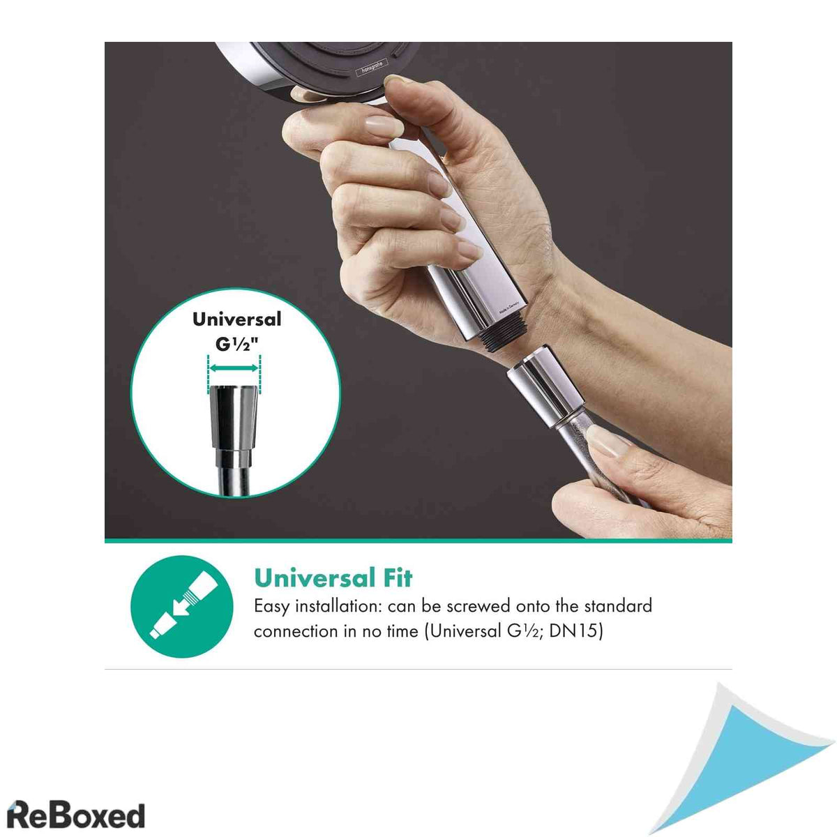 Furtun de dus hansgrohe Isiflex, 1.60 m, racord G 1/2, Crom