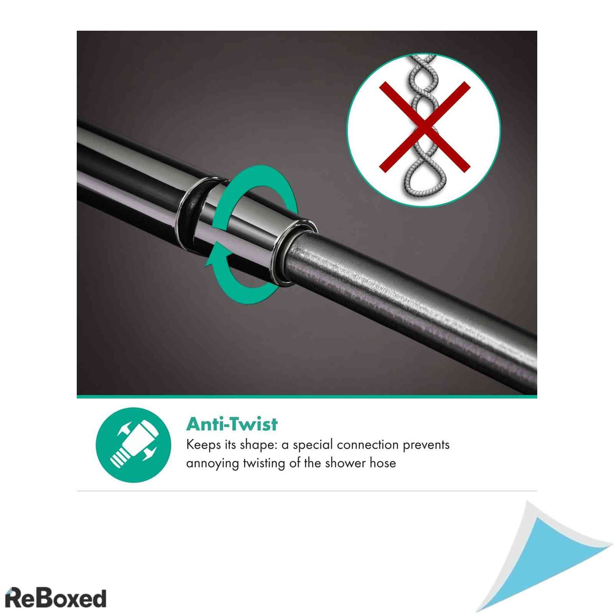 Furtun de dus hansgrohe Isiflex, 1.60 m, racord G 1/2, Crom