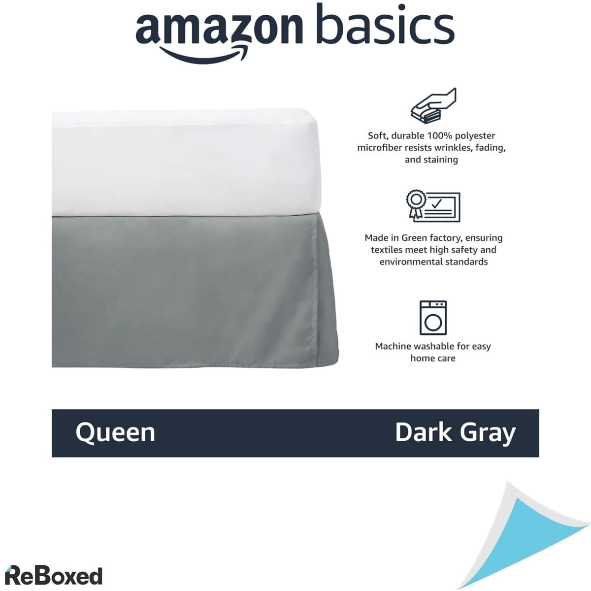 AmazonBasics Fusta de Pat Gri Inchis 152 x 203 x 41 cm