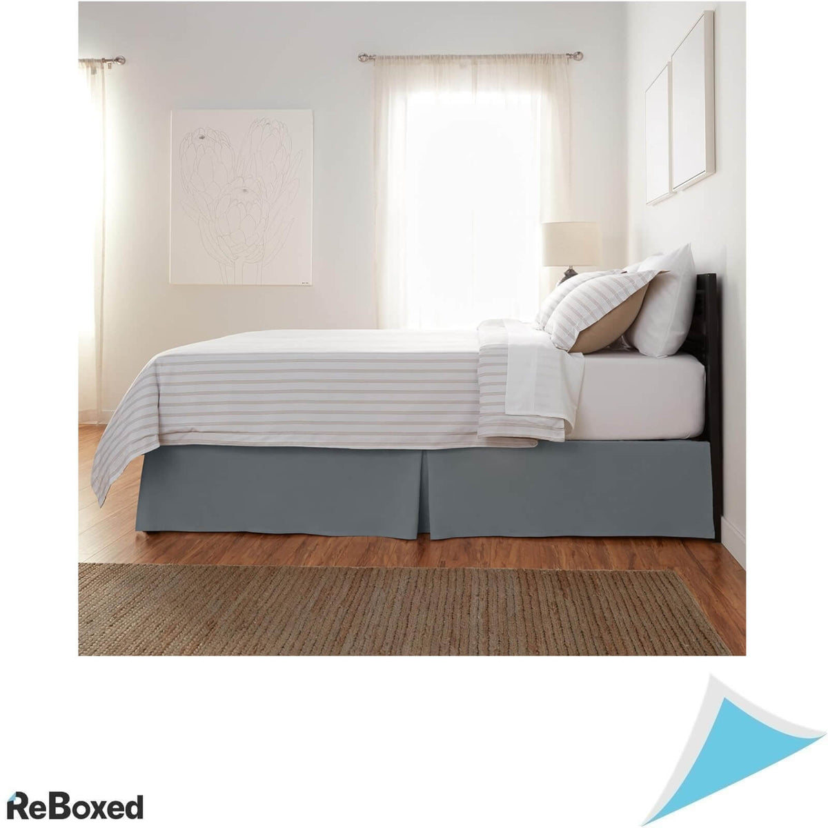 AmazonBasics Fusta de Pat Gri Inchis 152 x 203 x 41 cm