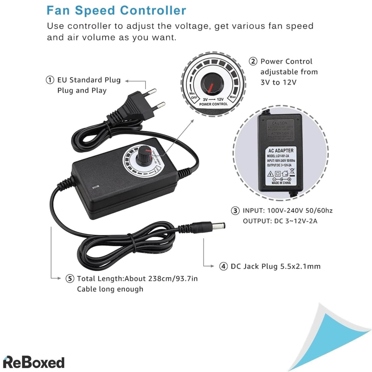 GDStime Unitate de racire cu 4 Ventilatoare 120mm 220V