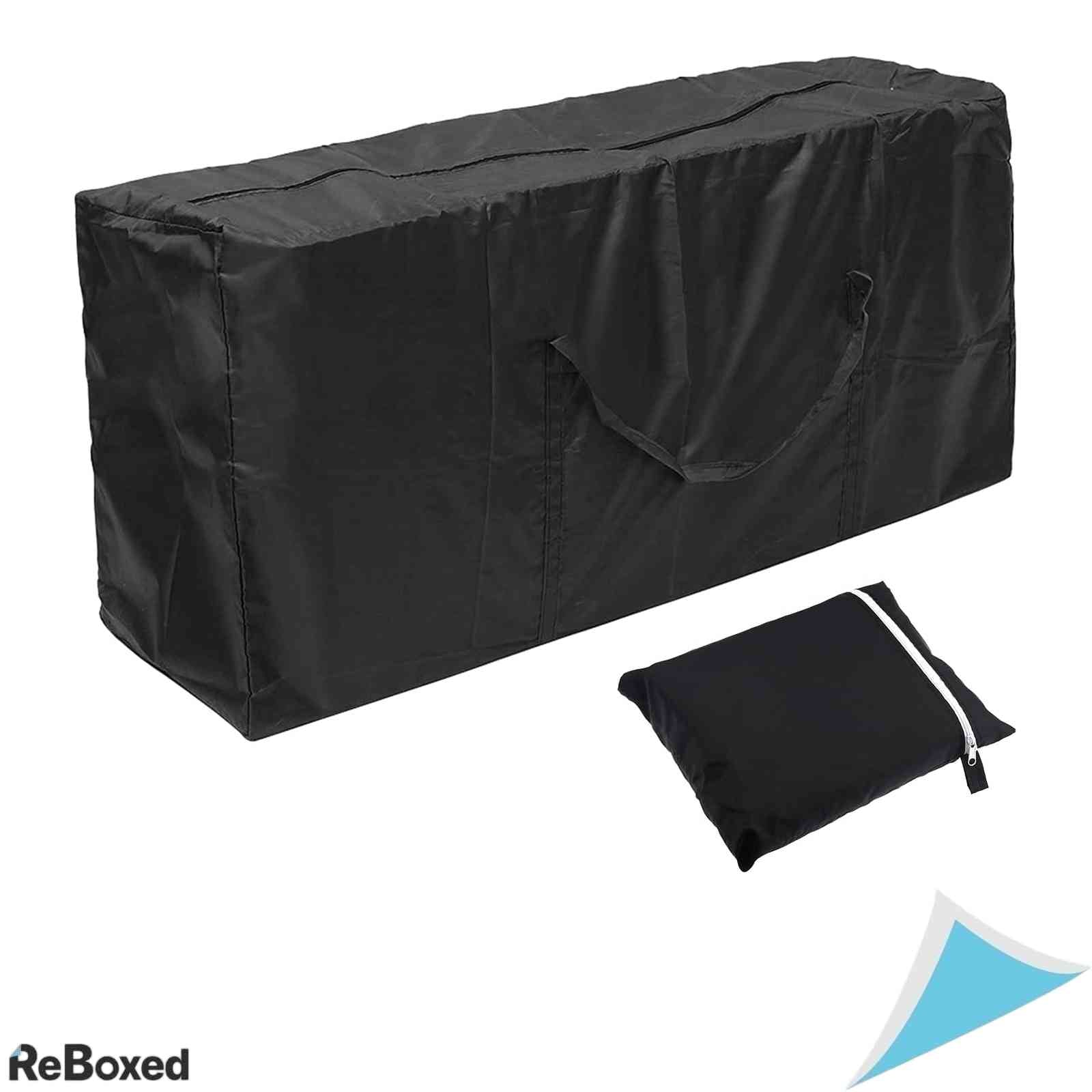 Geanta de Depozitare Donken pentru Perne de Gradina si Mobilier 173x76x51 cm Material Oxford 210D Impermeabil cu Fermoar si Manere Negru
