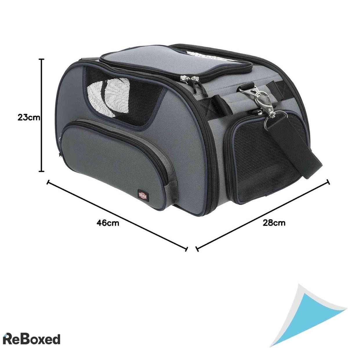 Geanta de Transport Avion TRIXIE Wings 46x28x23cm Gri Albastru