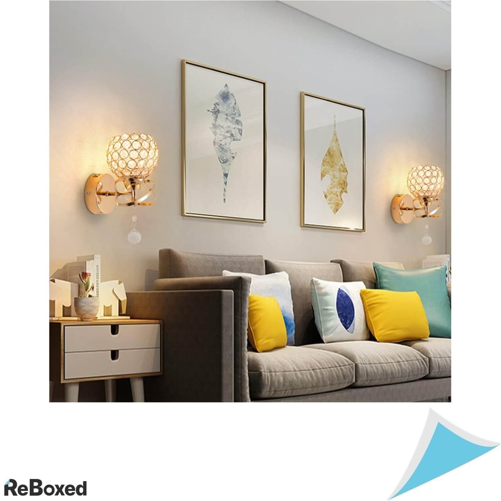 Generic Set 2 Aplice de Perete Cristal E27