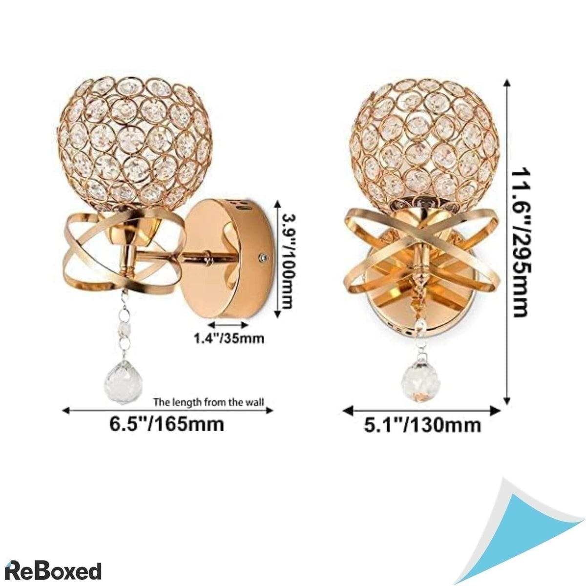 Generic Set 2 Aplice de Perete Cristal E27