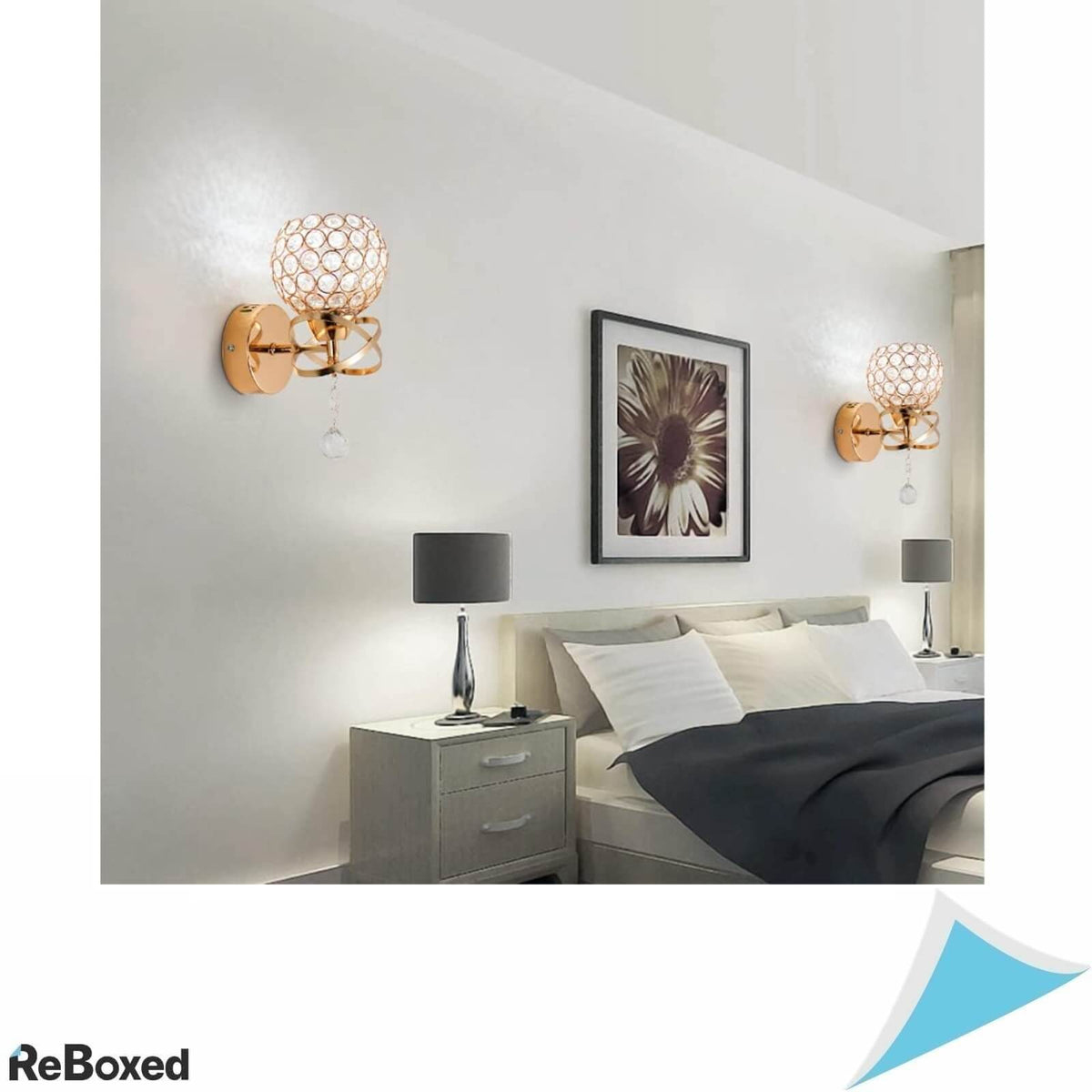 Generic Set 2 Aplice de Perete Cristal E27