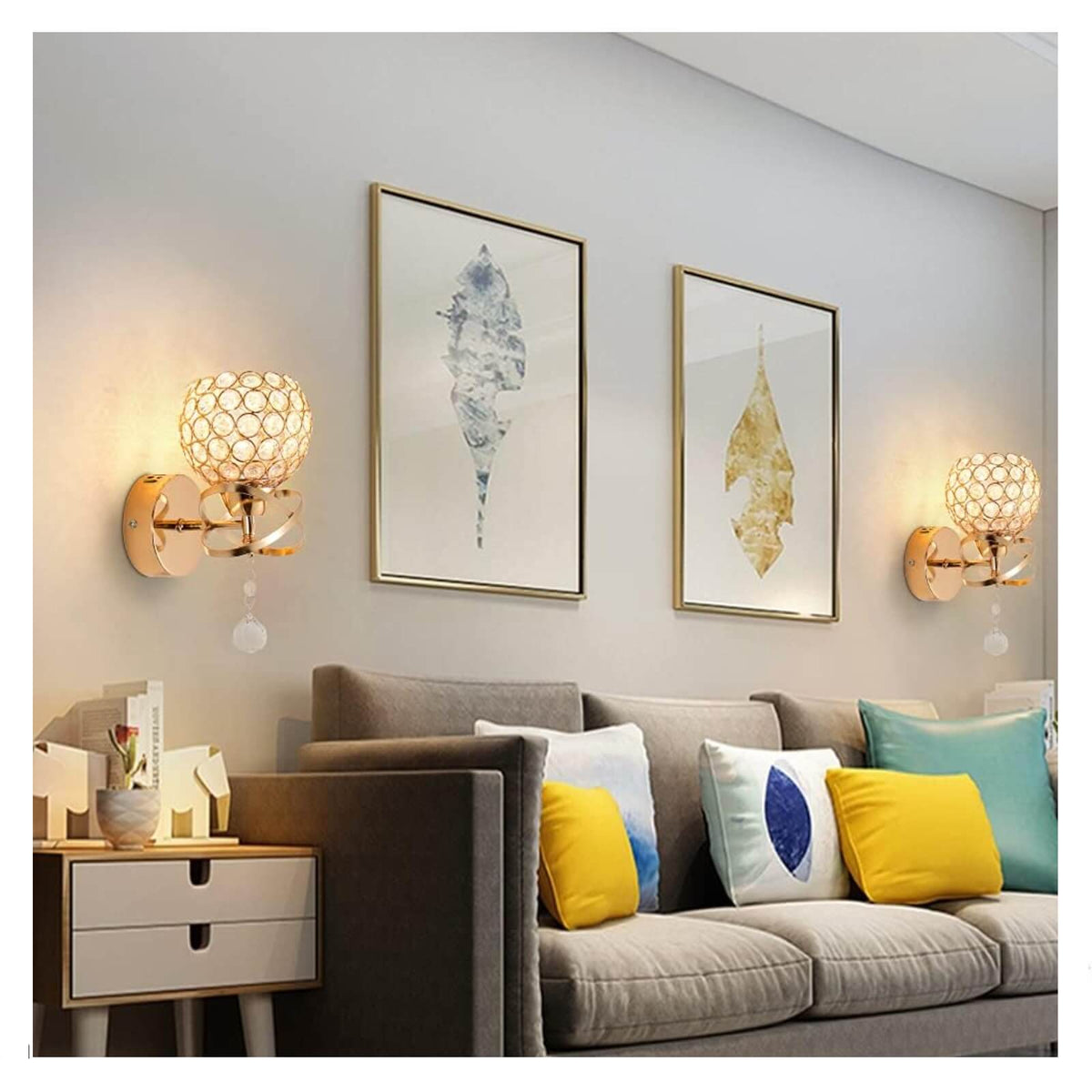 Generic Set 2 Aplice de Perete Cristal E27