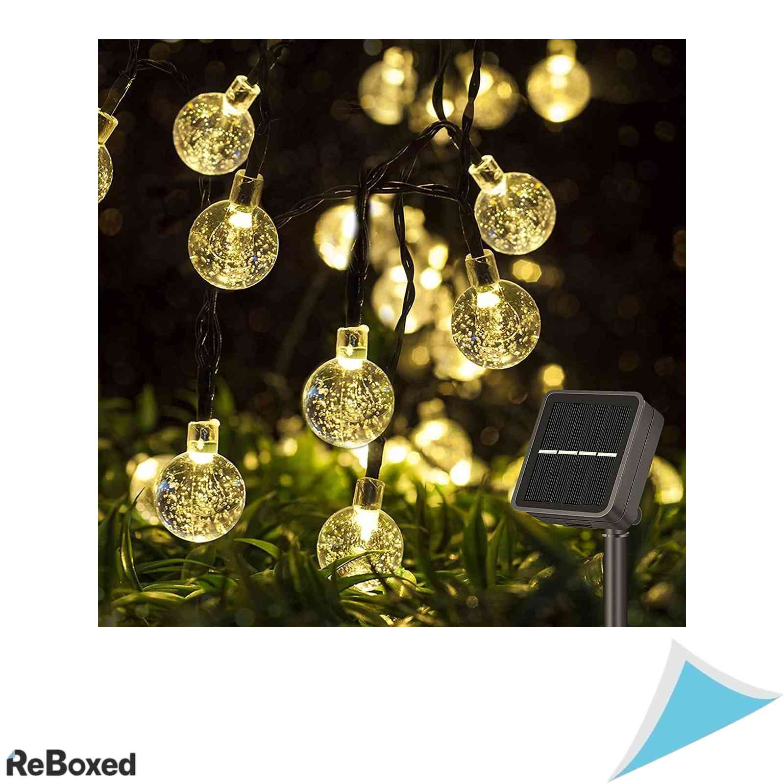 Ghirlanda Luminoasa Solara STANBOW, 50 LED-uri Globuri de Cristal, 8 Moduri, IP65
