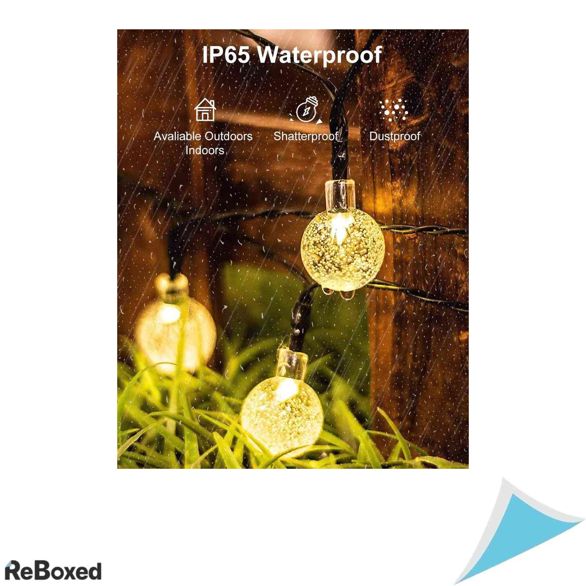 Ghirlanda Luminoasa Solara STANBOW, 50 LED-uri Globuri de Cristal, 8 Moduri, IP65