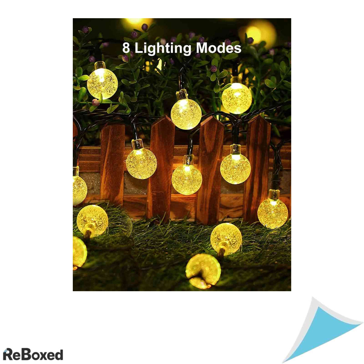 Ghirlanda Luminoasa Solara STANBOW, 50 LED-uri Globuri de Cristal, 8 Moduri, IP65
