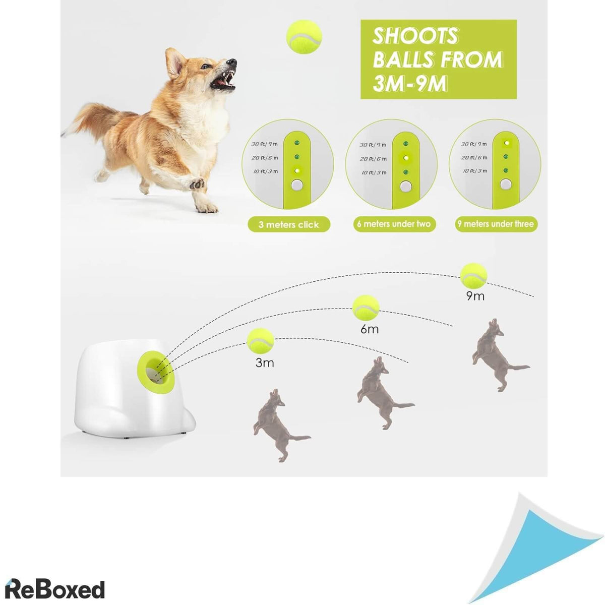 GJCrafts Lansator Automat de Mingi 5cm si 6.5cm pentru Caini