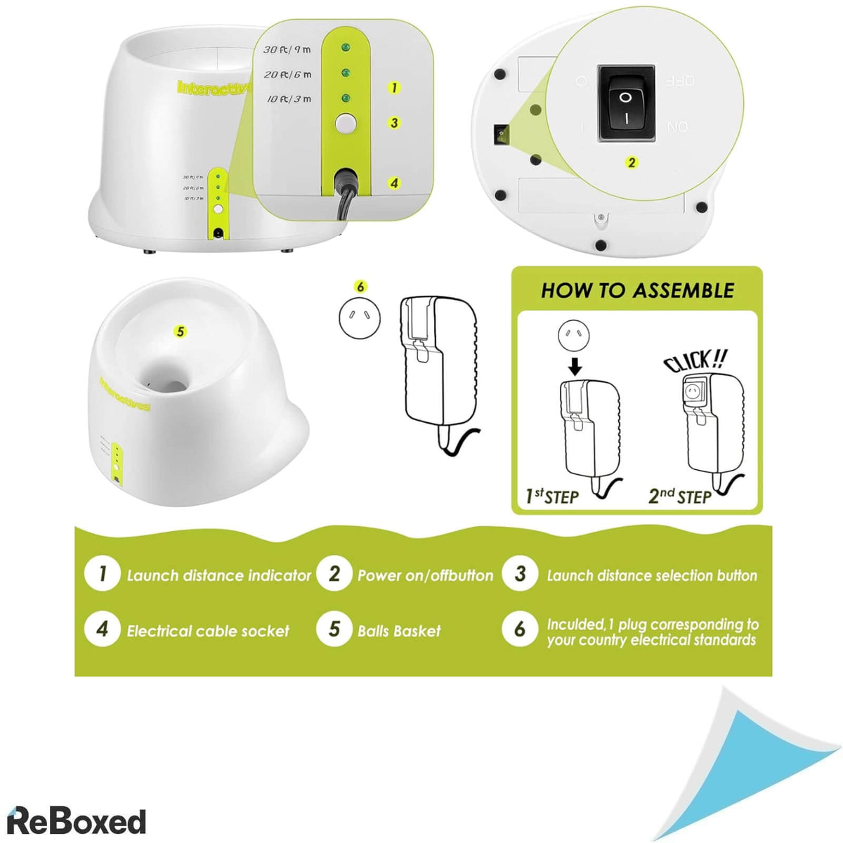 GJCrafts Lansator Automat de Mingi 5cm si 6.5cm pentru Caini