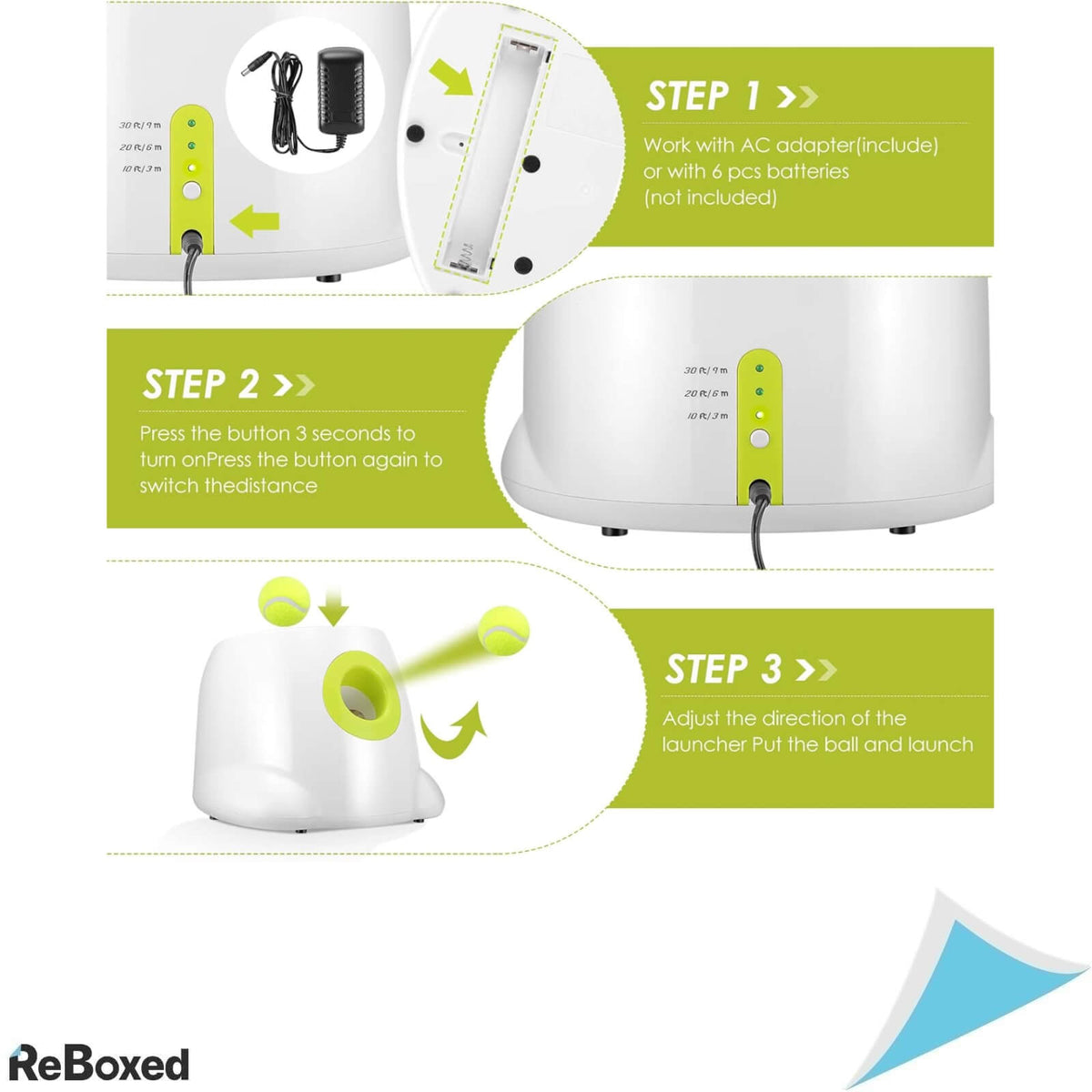 GJCrafts Lansator Automat de Mingi 5cm si 6.5cm pentru Caini