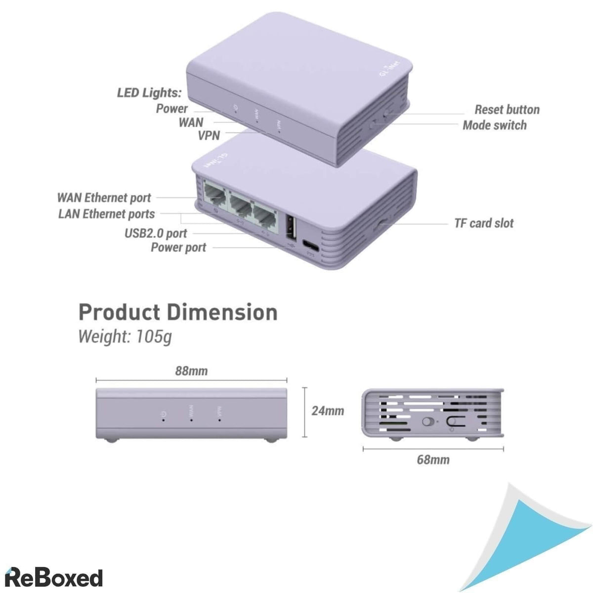 GL.iNet GL-MV1000 Router VPN DDR4 8GB 280Mbps