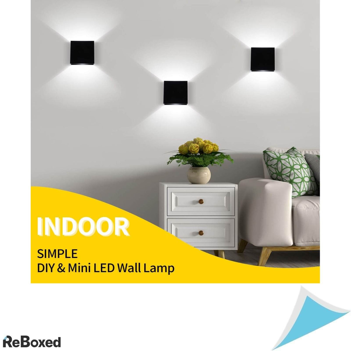 Glighone Set 2 Lampi LED 6W Negru 600lm E27