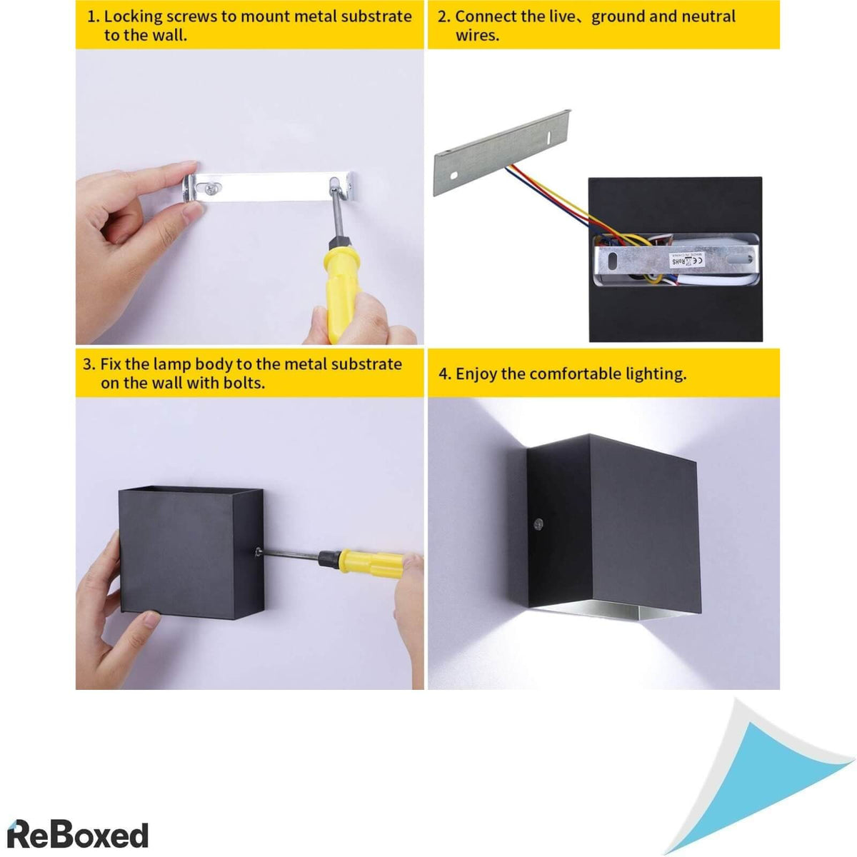 Glighone Set 2 Lampi LED 6W Negru 600lm E27