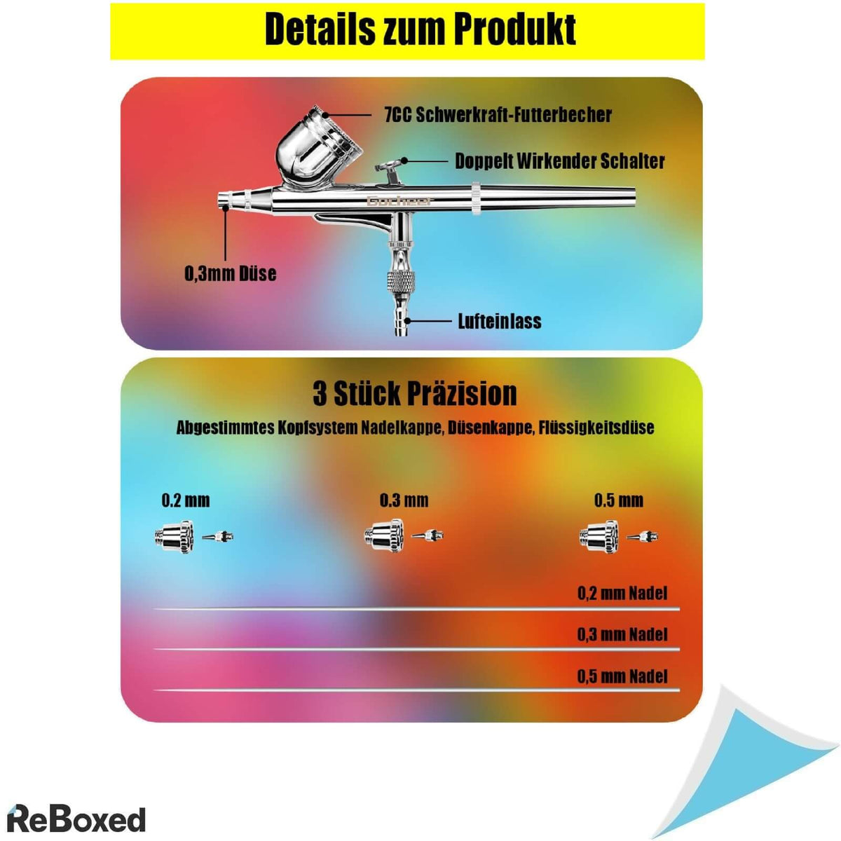 Gocheer Kit Mini Compresor Aerograf 0.3 mm Airbrush