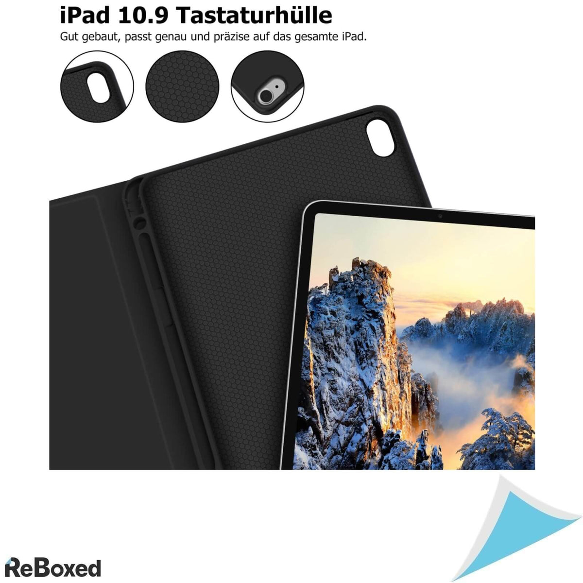 Goojodoq Husa cu Tastatura iPad Air 4th/5th Gen 10.9 Inch Qwertz Negru