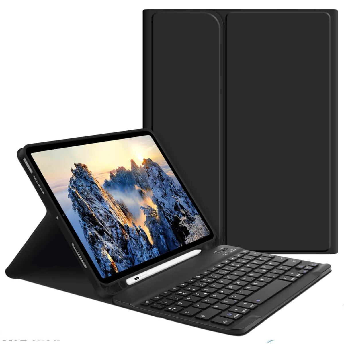 Goojodoq Husa cu Tastatura iPad Air 4th/5th Gen 10.9 Inch Qwertz Negru
