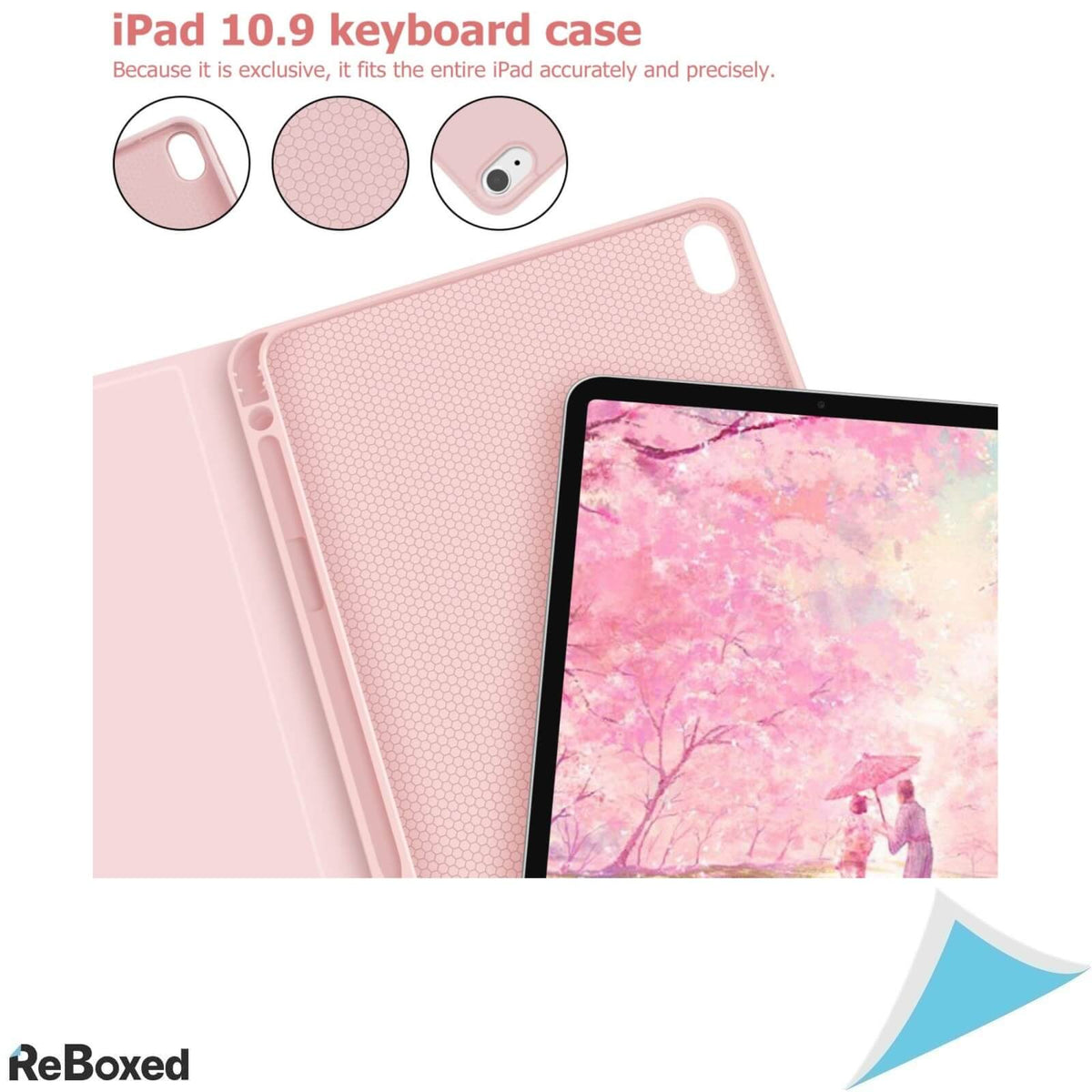 Goojodoq Husa cu Tastatura iPad Air 4th Gen 2020 10.9 Inch QWERTZ Roz