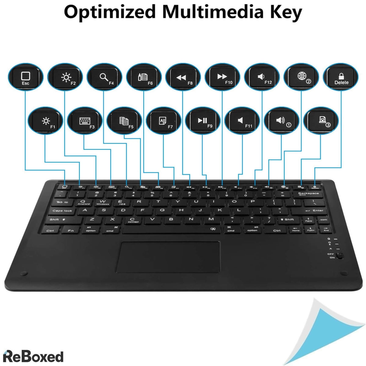 Goojodoq Tastatura Bluetooth cu Touchpad 12 Inch IOS/Android/PC