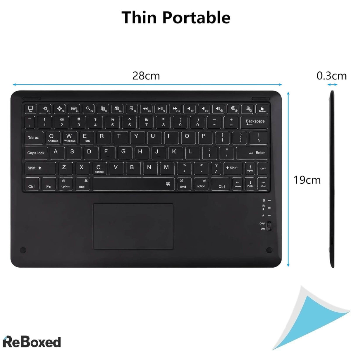 Goojodoq Tastatura Bluetooth cu Touchpad 12 Inch IOS/Android/PC