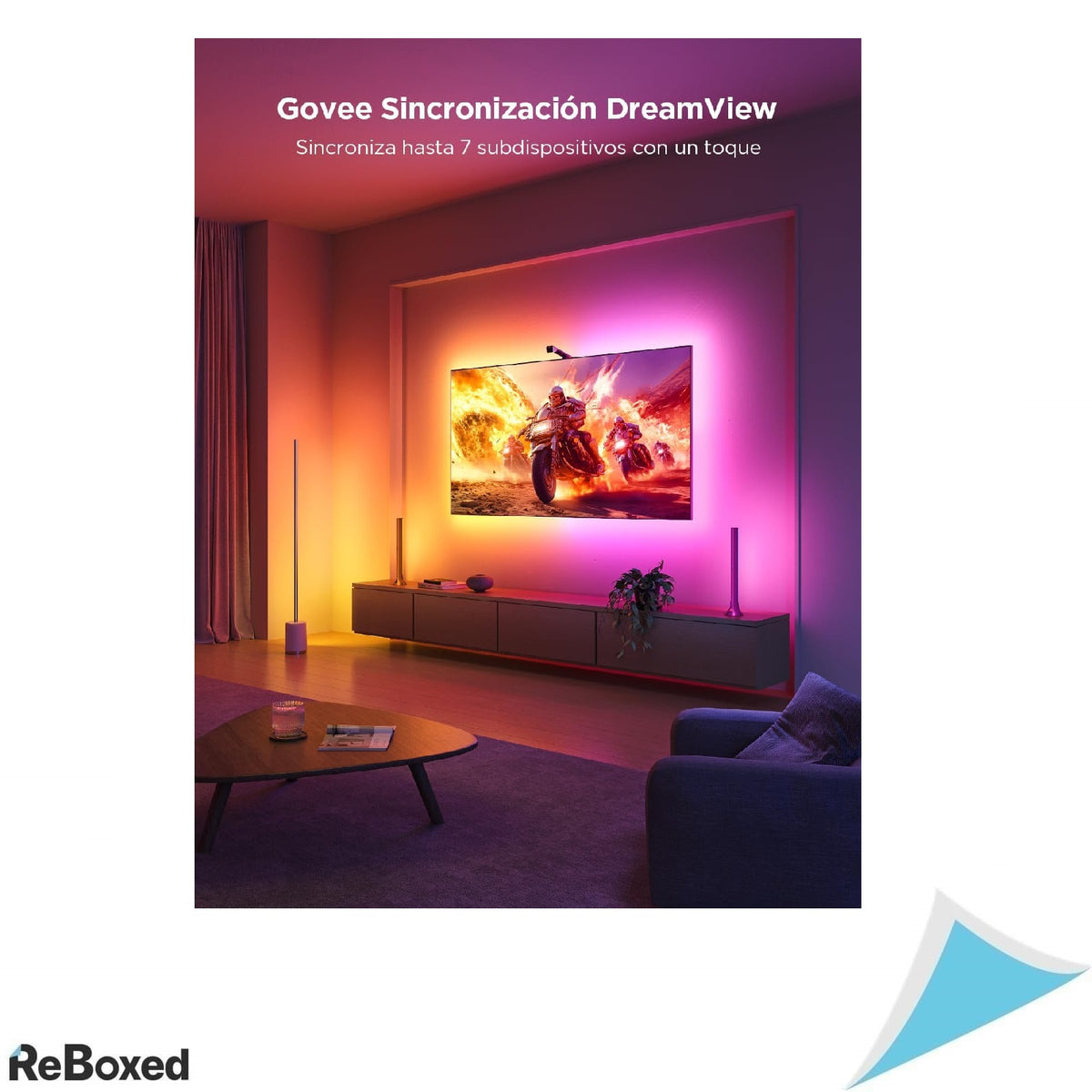 Govee RGBIC TV Backlight 3 Lite cu Camera si Control Smart, 3.6m, pentru TV 55-65 inch