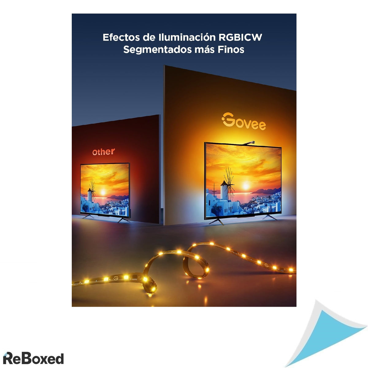 Govee RGBIC TV Backlight 3 Lite cu Camera si Control Smart, 3.6m, pentru TV 55-65 inch