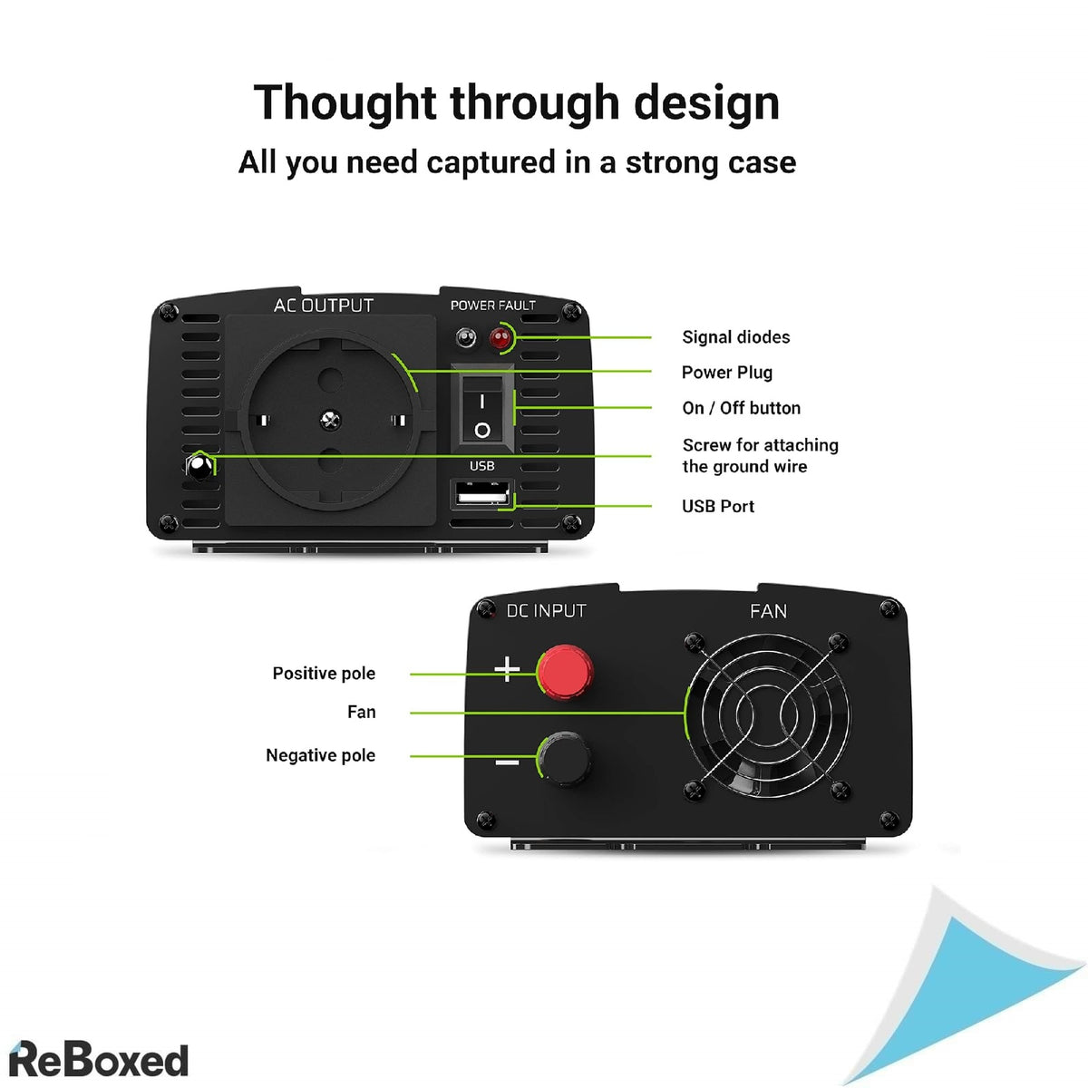Invertor de tensiune Green Cell 300W/600W, 24V la 230V