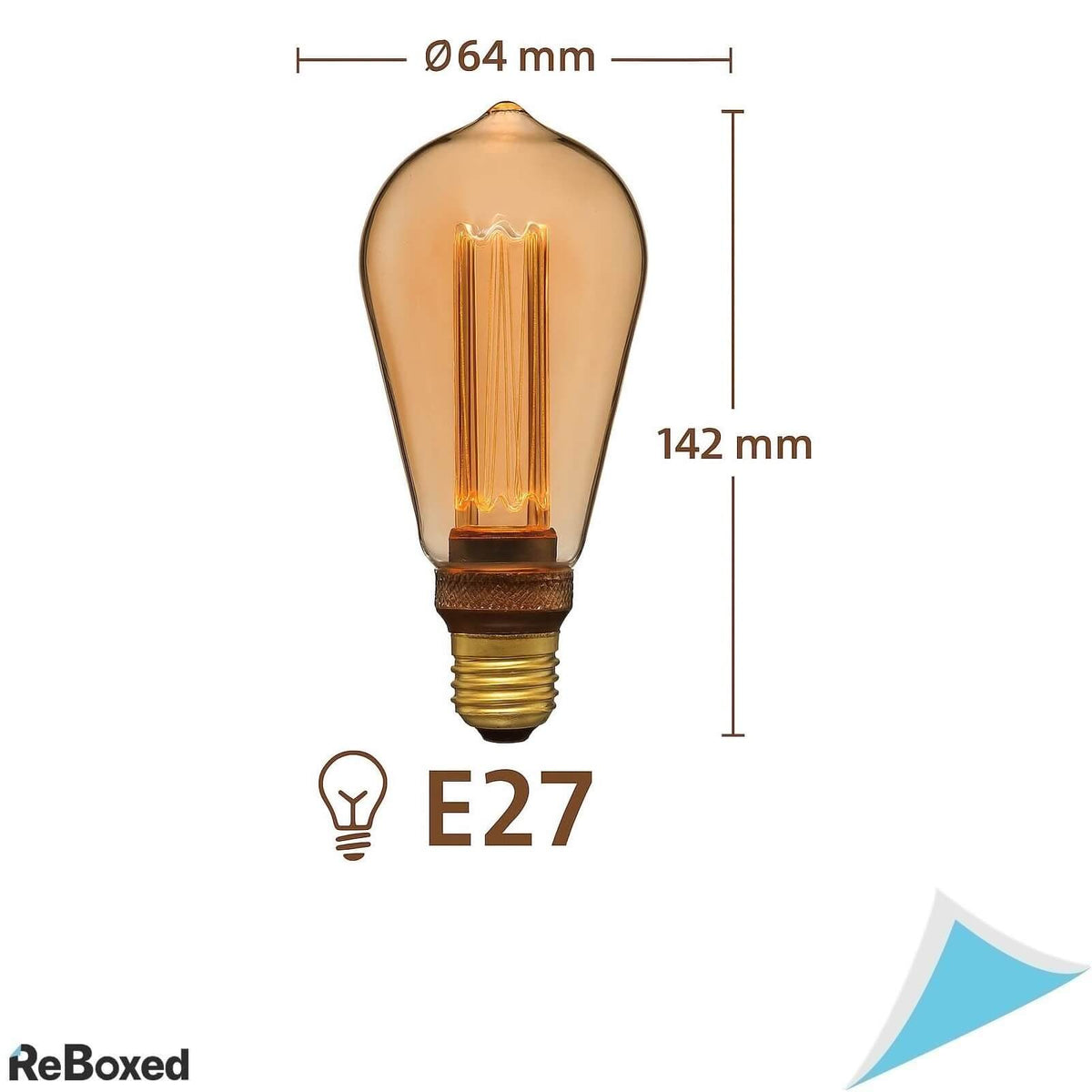 Greenandco Set 4 Becuri LED Vintage Design E27 ST64