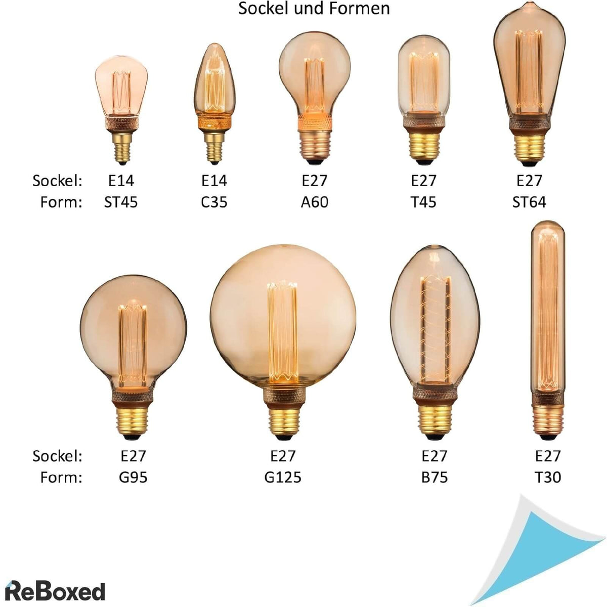 Greenandco Set 4 Becuri LED Vintage Design E27 ST64