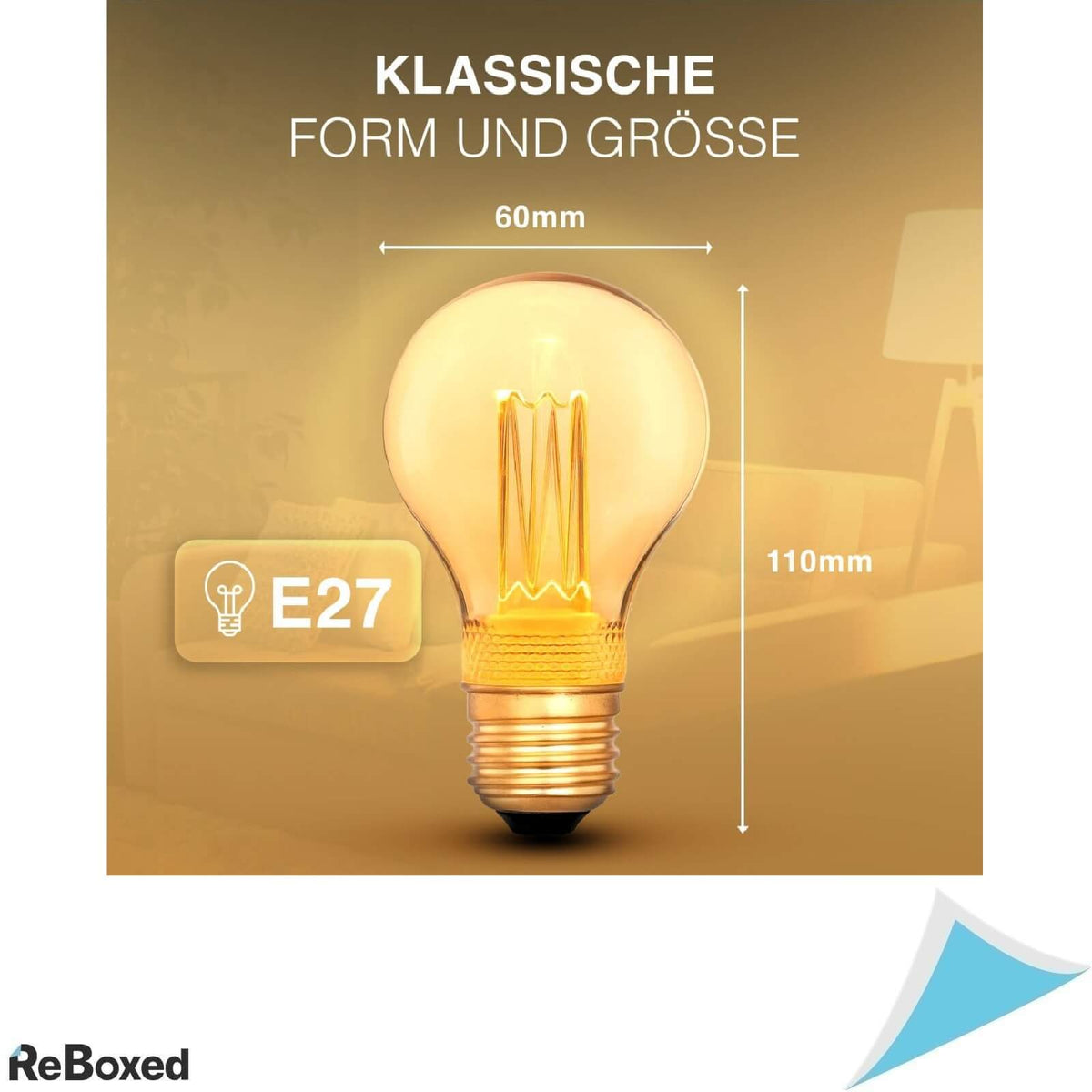 Greenandco Set 4 Becuri LED Vintage E27 A60 Edinson