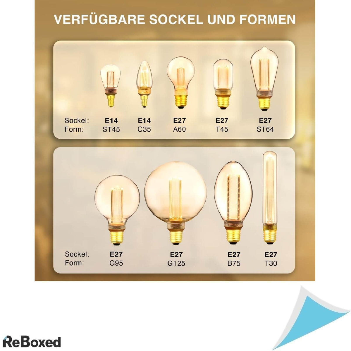 Greenandco Set 4 Becuri LED Vintage E27 A60 Edinson