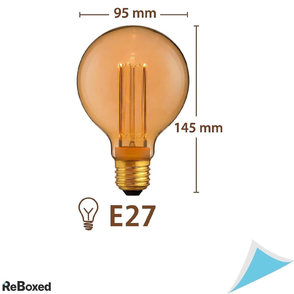 Greenandco Set 4 Becuri LED Vintage E27 G95