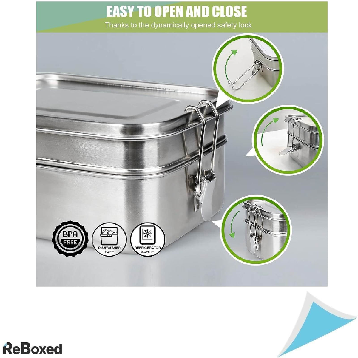 Greentainer Caserola 1200ml Compartimentabila Otel si Mini Cutie